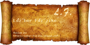 Léber Füzike névjegykártya